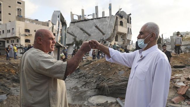 Warga Gaza Rayakan Kemenangan 3 warga palestina rayakan idul fitri ditengah gempuran israel 3 169